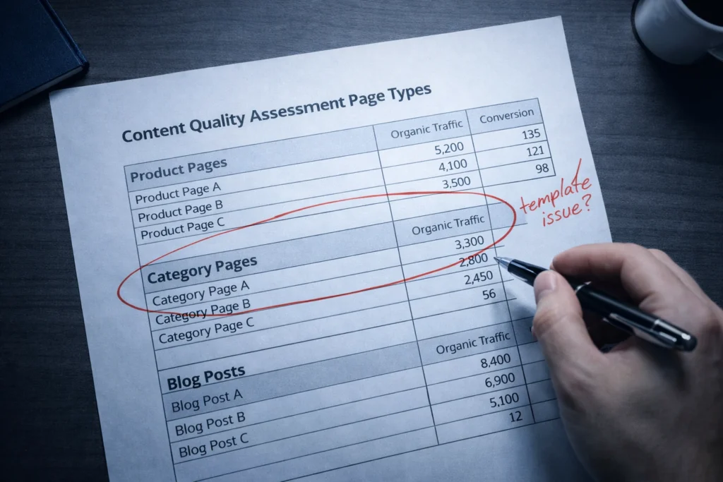 Content Quality Assessment Across Page Types