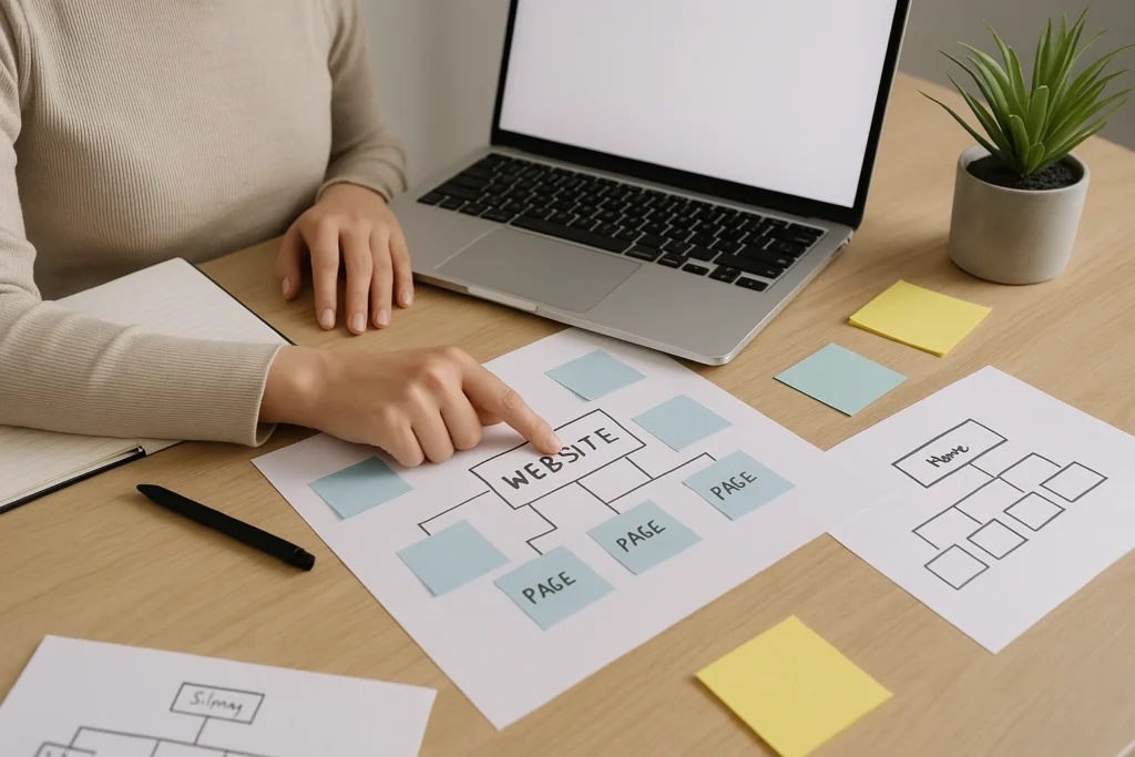 Planning website hierarchy with sitemap diagrams